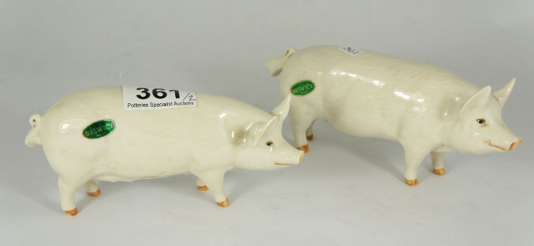 Beswick Sow 1452 and Boar 1453 156610