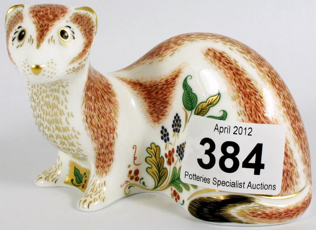 Royal Crown Derby Paperweight Stoat 156625