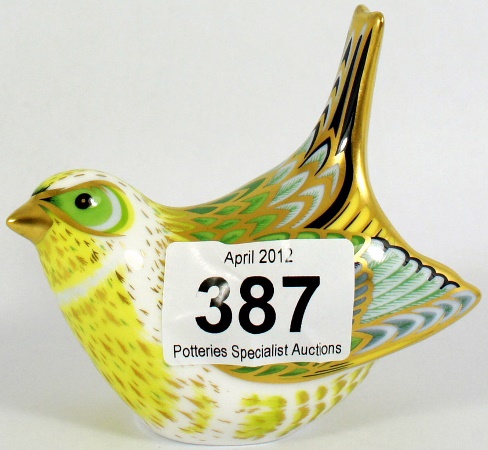 Royal Crown Derby Paperweight Greenfinch 156627