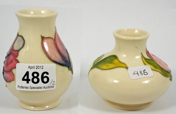 Moocroft Vases decorated with Magnolias 156678