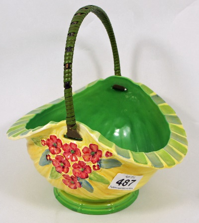 A Burleighware Pottery Basket embossed