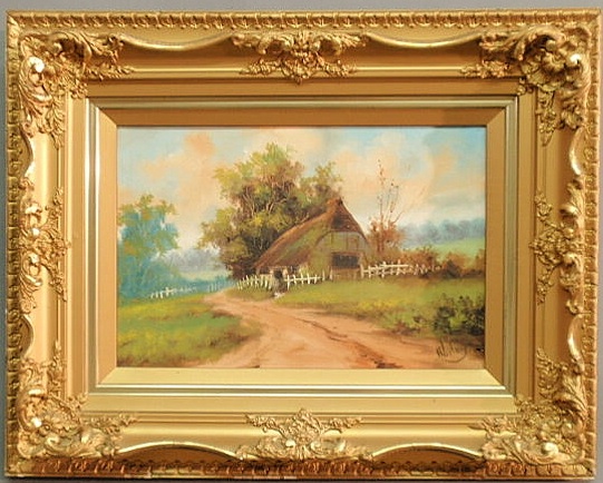 Oil on canvas landscape painting of