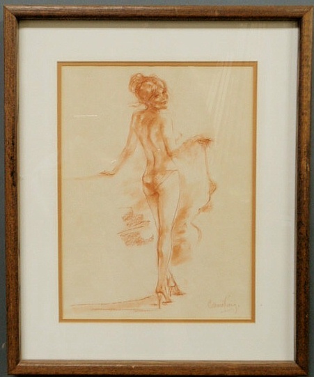 Pastel drawing of a semi nude woman 1567e7
