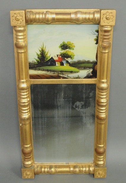 Sheraton gilt framed mirror with