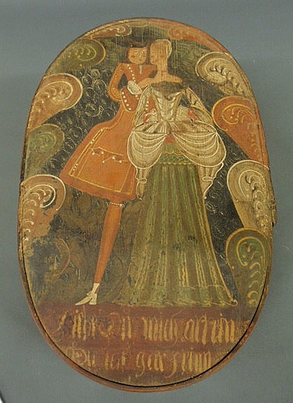 German bride s box early 19th c  15680f