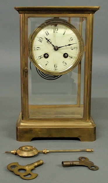 French brass carriage clock signed 15681d