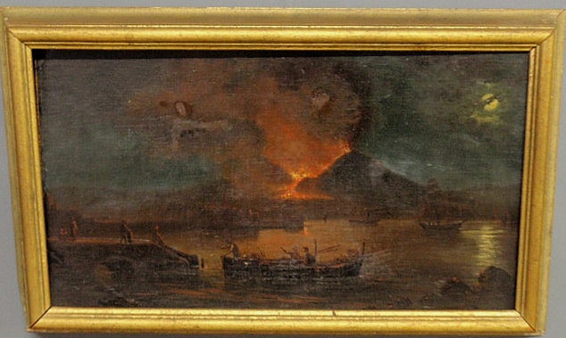 Oil on panel painting 19th c of 15682a