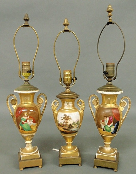 Pair of Paris porcelain urns early 156862