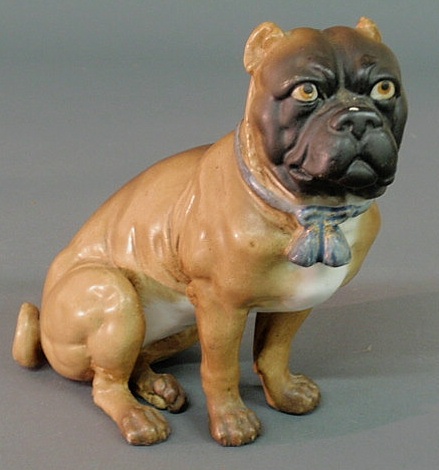 German Meissen porcelain seated pug