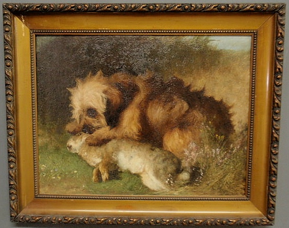 Oil on canvas painting 19th c  15685c