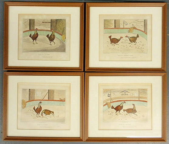 Set of four sporting prints pub. By