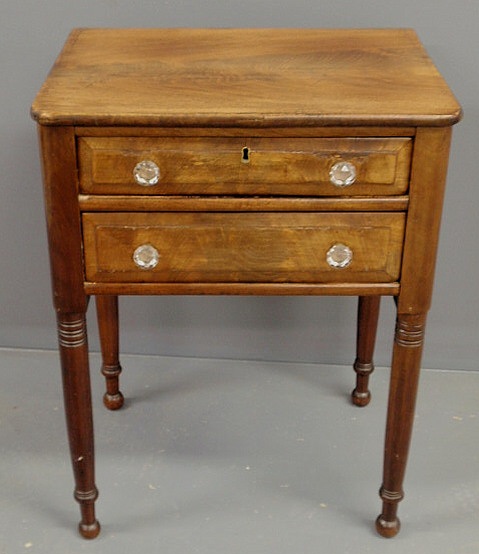 Sheraton mahogany two-drawer work