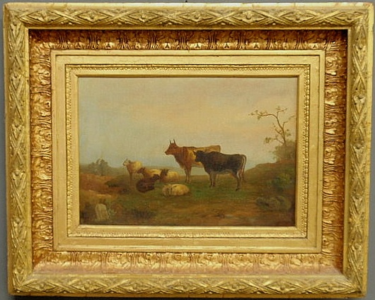 Oil on canvas pastoral landscape