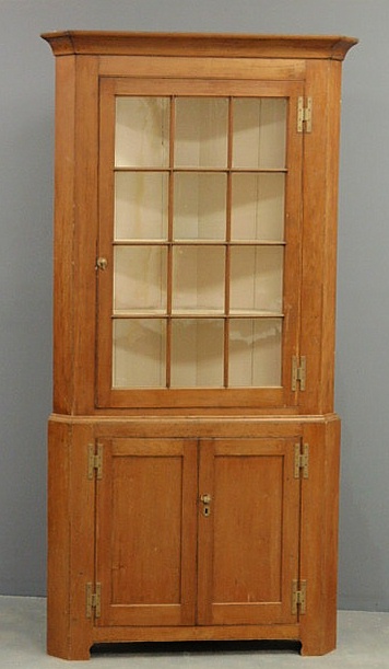 Pine two piece corner cupboard 156884