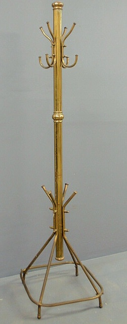 Brass coat rack early 20th c from 15688c