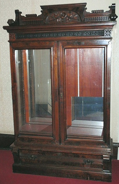 Eastlake carved walnut bookcase 156899