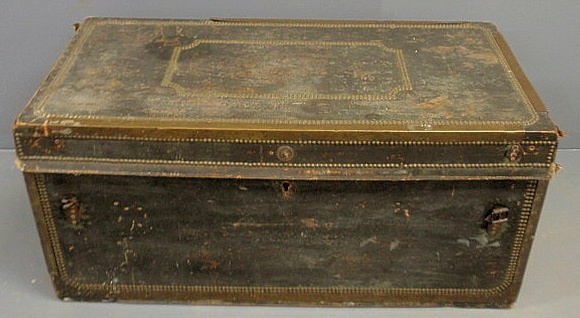 Brass-bound and leather covered