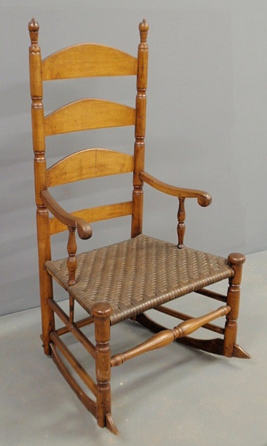 Early maple four-slat armchair