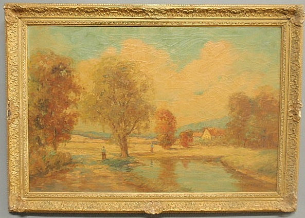 Oil on canvas painting of a fall