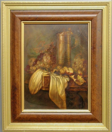 Oil on board still life painting