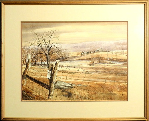 Watercolor landscape painting of 1568f5