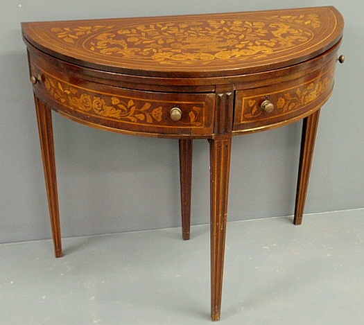 Rare Dutch mahogany marquetry inlaid