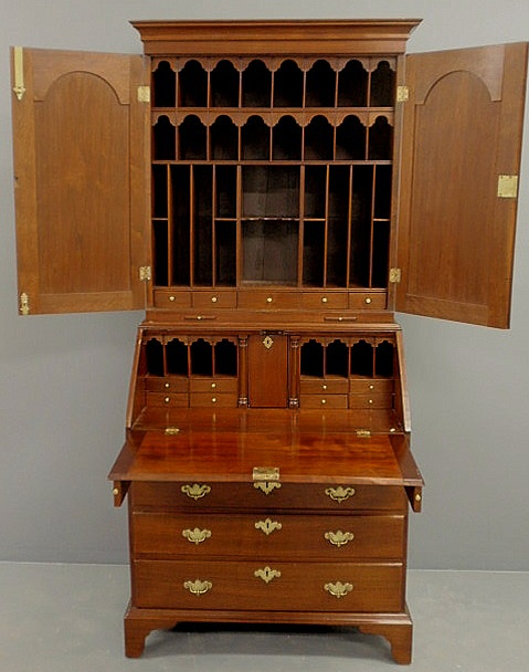 Rare Queen Anne walnut secretary bookcase