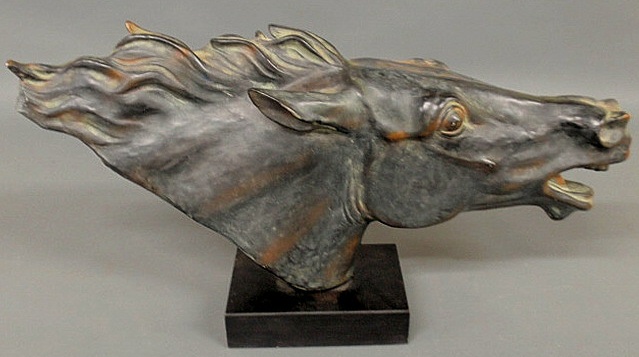 Terracotta horsehead with a faux