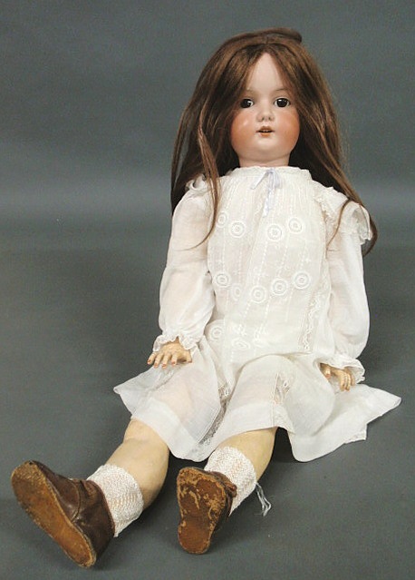 Bisque head doll marked A 13 M with