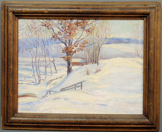 Oil on board impressionist winter 156938