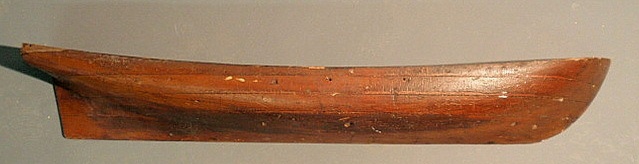 Laminated pine half-hull model probably