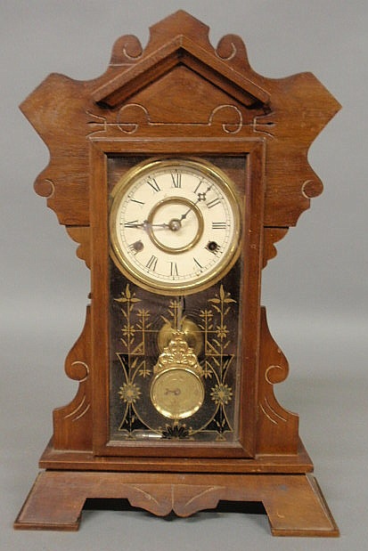 Victorian walnut shelf clock pendulum 15696b