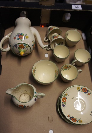 Royal Cauldon Art Deco Coffee Set including