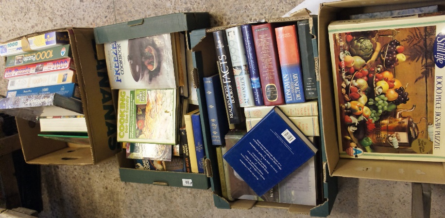 Four Trays of assorted Cook Books Novels