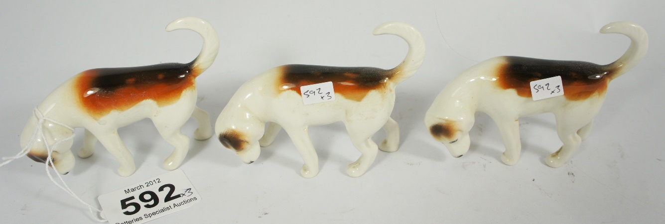 Beswick Set of Three Foxhounds