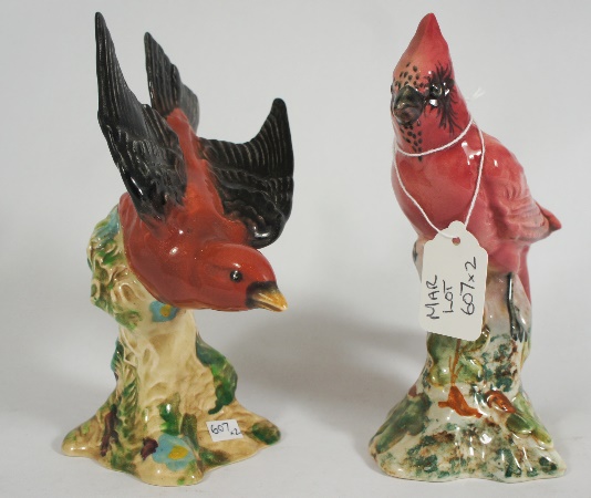Beswick Birds Cardinal 927 and 15956c