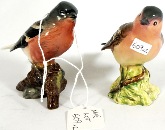 Beswick Chaffinch 991A and Chaffinch 15956d