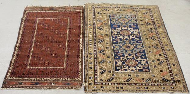 Two antique oriental hall mats