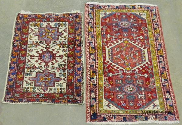 Two Heriz oriental throw mats  1595a2