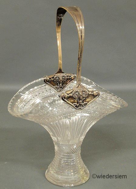 Tiffany Co cut glass basket 1595bb