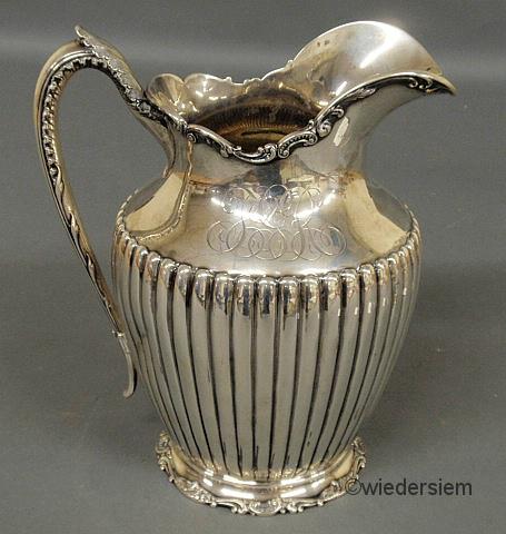 Sterling silver water pitcher by