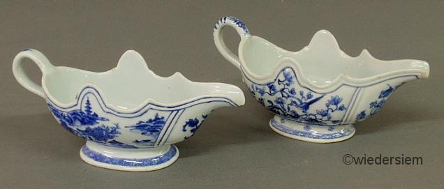 Two similar blue and white Chinese export