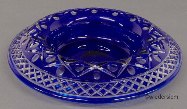 Blue-cut-to-clear centerpiece bowl