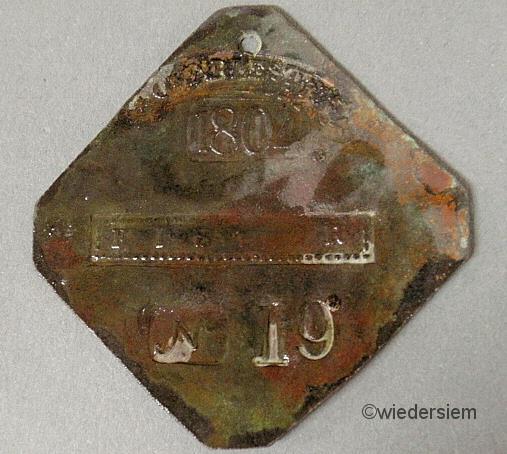 Rare metal slave tag- ?Charleston 1804