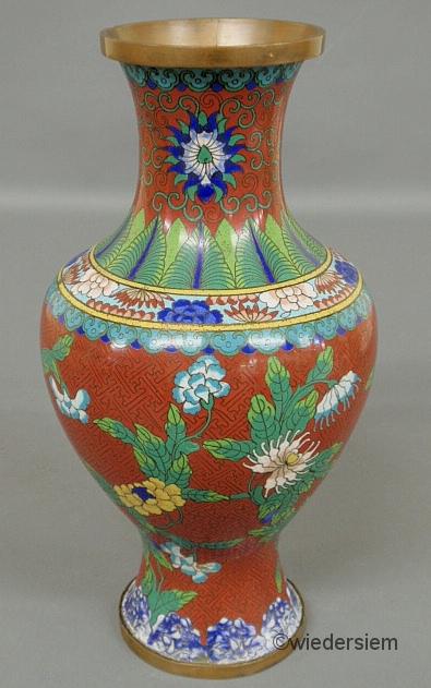 Colorful cloisonné urn-form vase