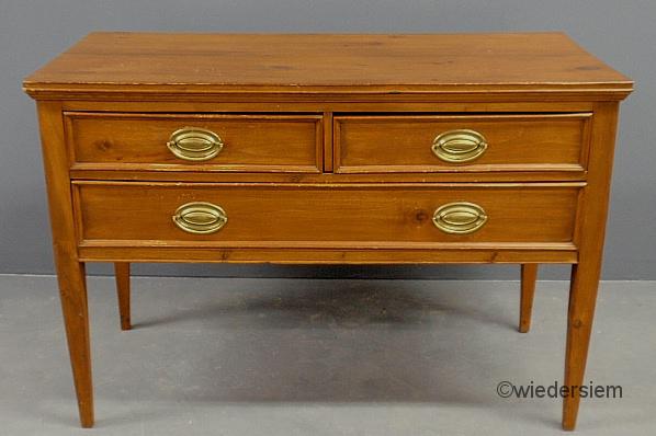 Hepplewhite pine chest with a two-over-one