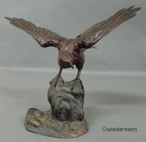 Bronze two piece spread winged eagle