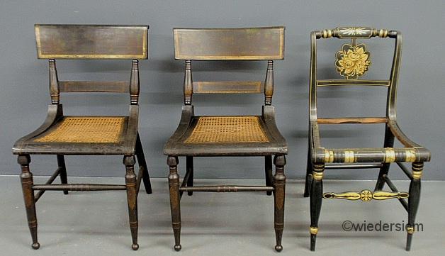Pair of black painted fancy chairs 159666