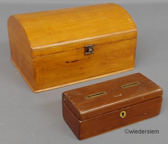 Small walnut ballot box late 19th