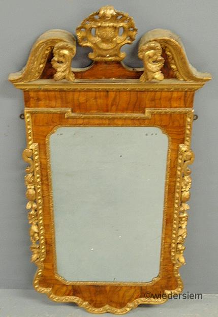 Georgian burl walnut mirror with 159681